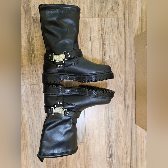 Dr. Martens ANISTONE HI LEATHER BIKER BOOTS - Picture 7 of 12